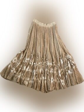Beige Boho Tiered Maxi Skirt